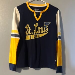 CCM Blue and Yellow Long Sleeve Tees Size Med